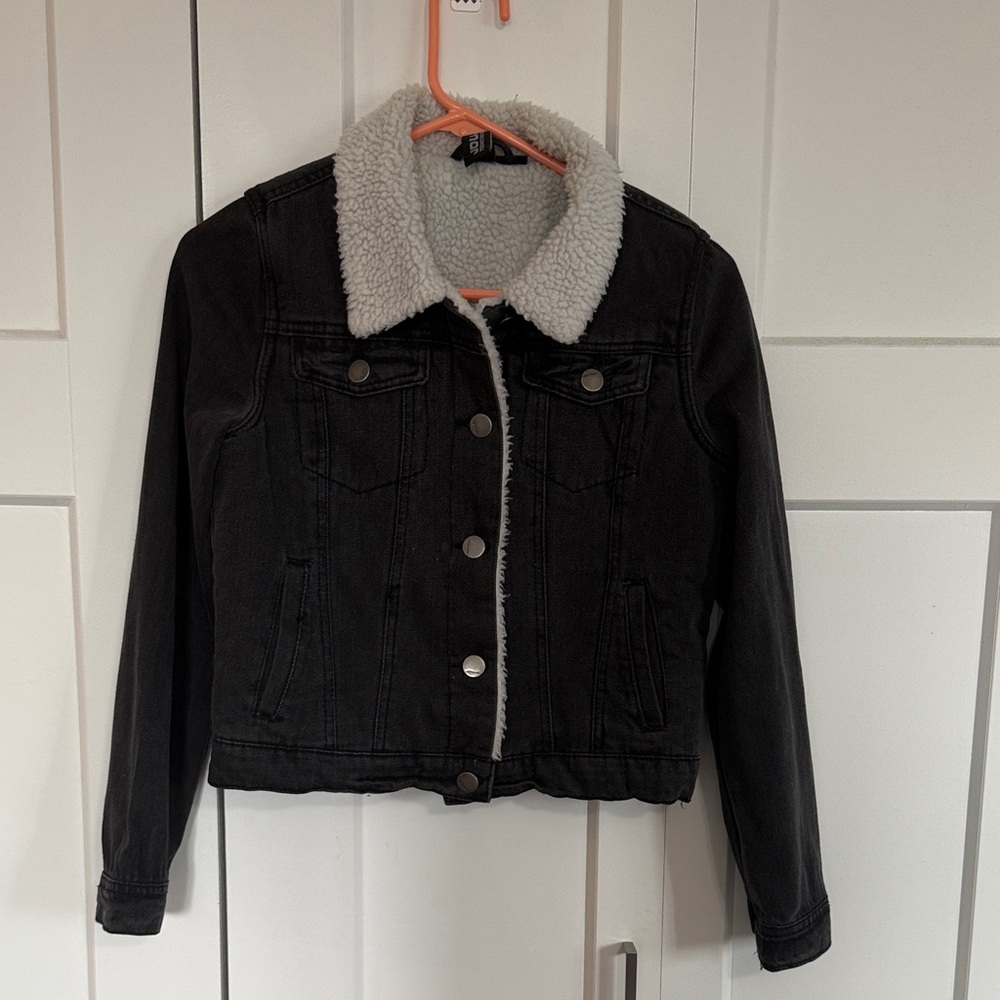 Jou Jou Black Jacket with Cream Sherpa Lining